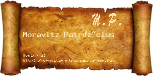 Moravitz Patrícius névjegykártya